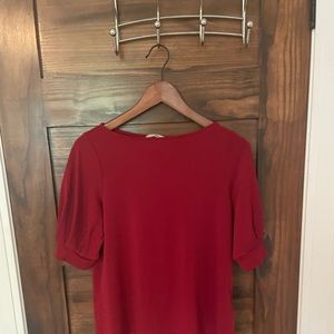 Deep red H&M crepe feel top